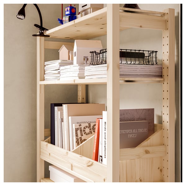 IVAR shelving unit, with box shelf/pine, 89x30x179 cm