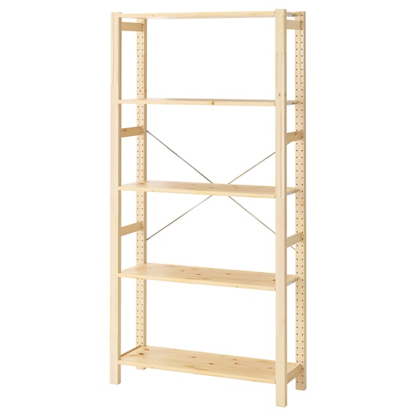 IVAR shelving unit, pine, 89x30x179 cm
