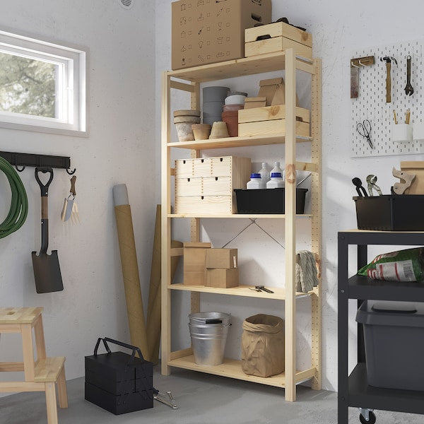 IVAR shelving unit, pine, 89x30x179 cm