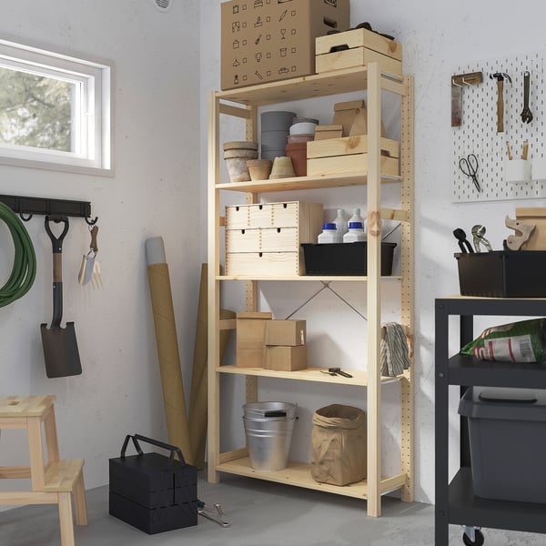 IVAR shelving unit, pine, 89x30x179 cm