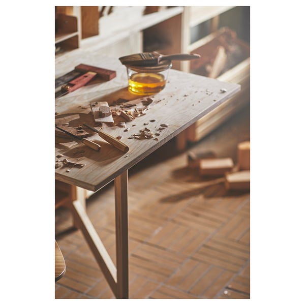 IVAR folding table, pine, 80x30-91 cm