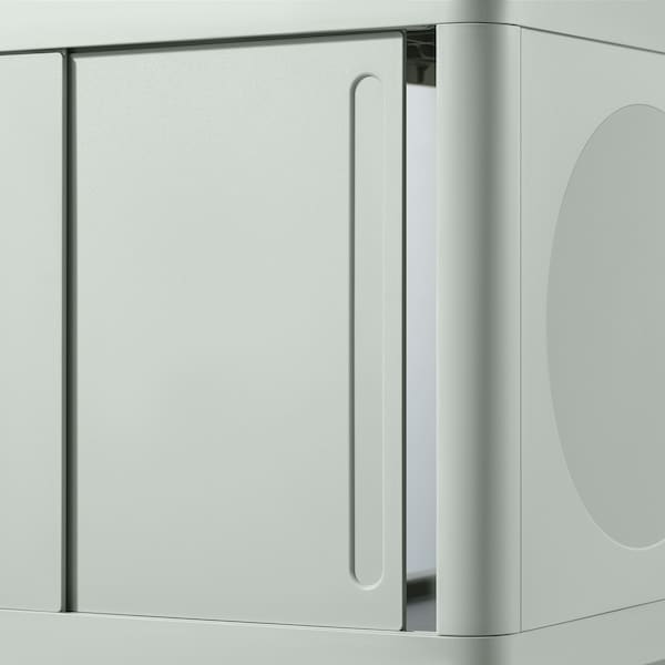 IVÖSJÖN wash-basin base cabinet, with sliding doors/green, 50x33x57 cm