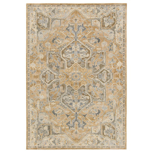 JÄRNVÄG rug, low pile, ornament pattern beige/dark beige, 10 mmx133 cm