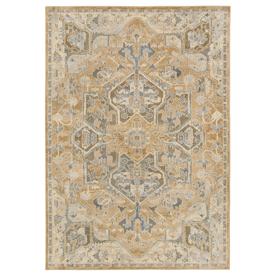 JÄRNVÄG rug, low pile, ornament pattern beige/dark beige, 160x230 cm