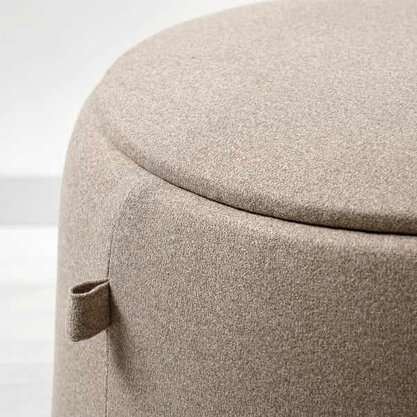 JÄRRESTAD pouffe, with storage/Tonerud dark beige, 46 cm