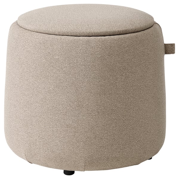 JÄRRESTAD pouffe, with storage/Tonerud dark beige, 46 cm