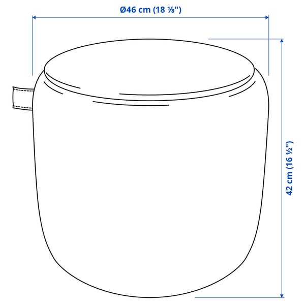 JÄRRESTAD pouffe, with storage/Tonerud dark beige, 46 cm