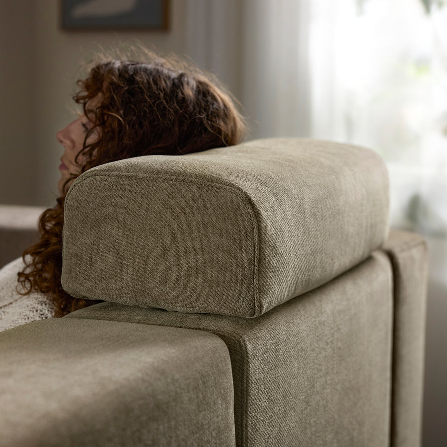 JÄTTEBO headrest cushion, Johanneshov brown-beige, 64x16x25 cm