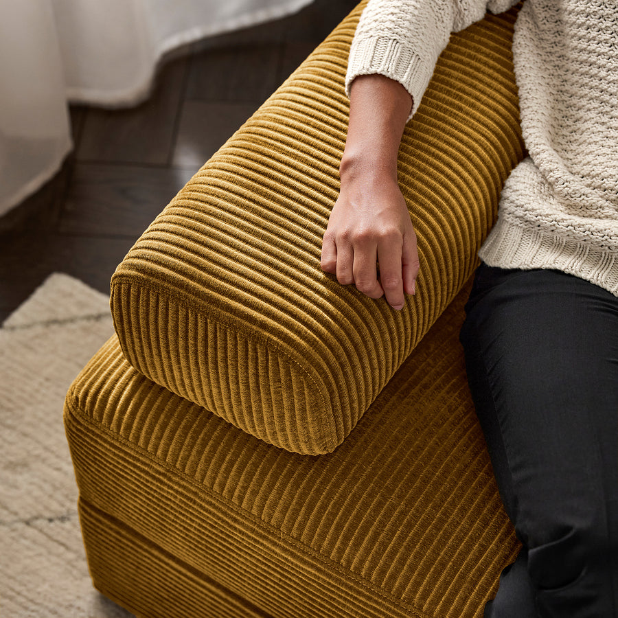 JÄTTEBO headrest cushion, Samsala yellow-brown, 64x16x25 cm