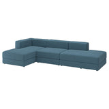 JÄTTEBO 3,5-seat mod sofa w chaise longues, Axvall dark grey-blue, 324x71x160 cm
