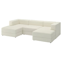 JÄTTEBO 3,5-seat mod sofa w chaise longues, armrests Axvall/off-white, 285x71x160 cm