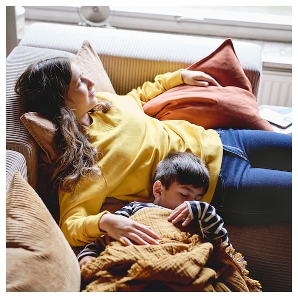 Ikea JÄTTEBO - 3.5 seater sofa with chaise-longue, armrests Samsala/grey/beige ,