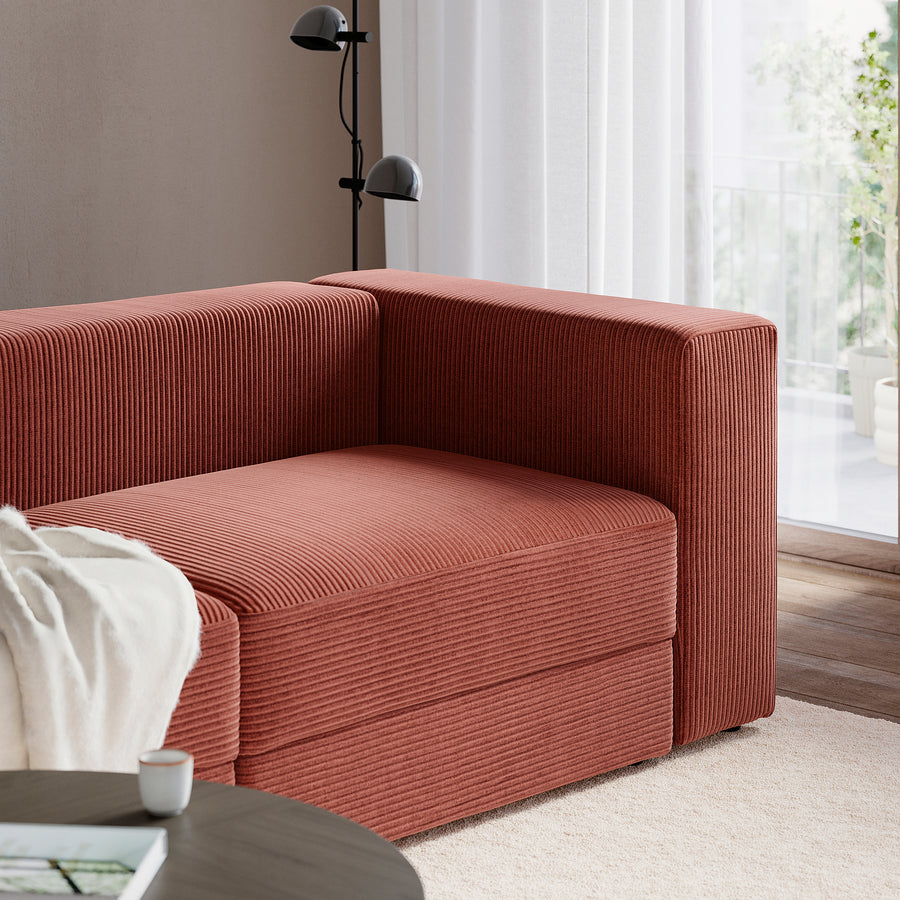 JÄTTEBO 3-seat modular sofa, Samsala brown-red, 240x71x95 cm