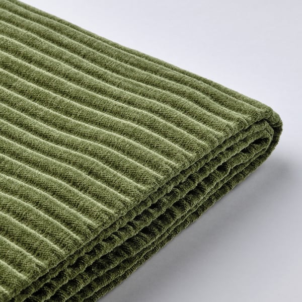 JÄTTEBO u-shaped sofa, 7-seat, with chaise longue, right with headrests/Samsala dark yellow-green, 25x87x95 cm