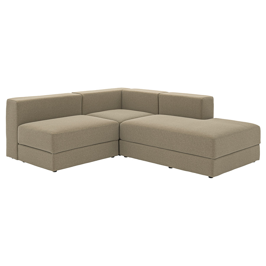 JÄTTEBO mod crnr sofa 2,5-seat w chaise lng, right/Johanneshov brown-beige, 190x71x65 cm