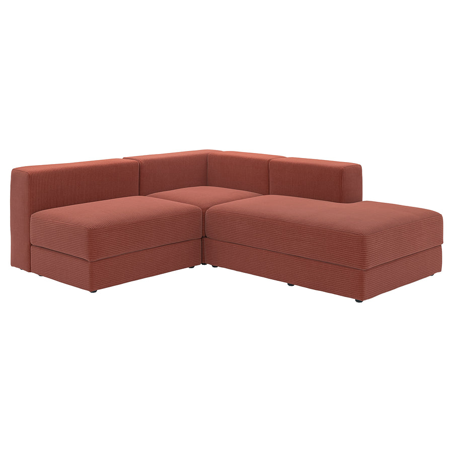 JÄTTEBO mod crnr sofa 2,5-seat w chaise lng, right/Samsala brown-red, 190x71x65 cm