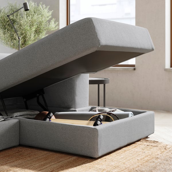 JÄTTEBO mod crnr sofa 2,5-seat w chaise lng, right/Tonerud grey, 190x71x65 cm
