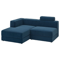 JÄTTEBO 2,5-seat mod sofa w chaise longue, left with headrest/Samsala dark blue, 190x87x160 cm