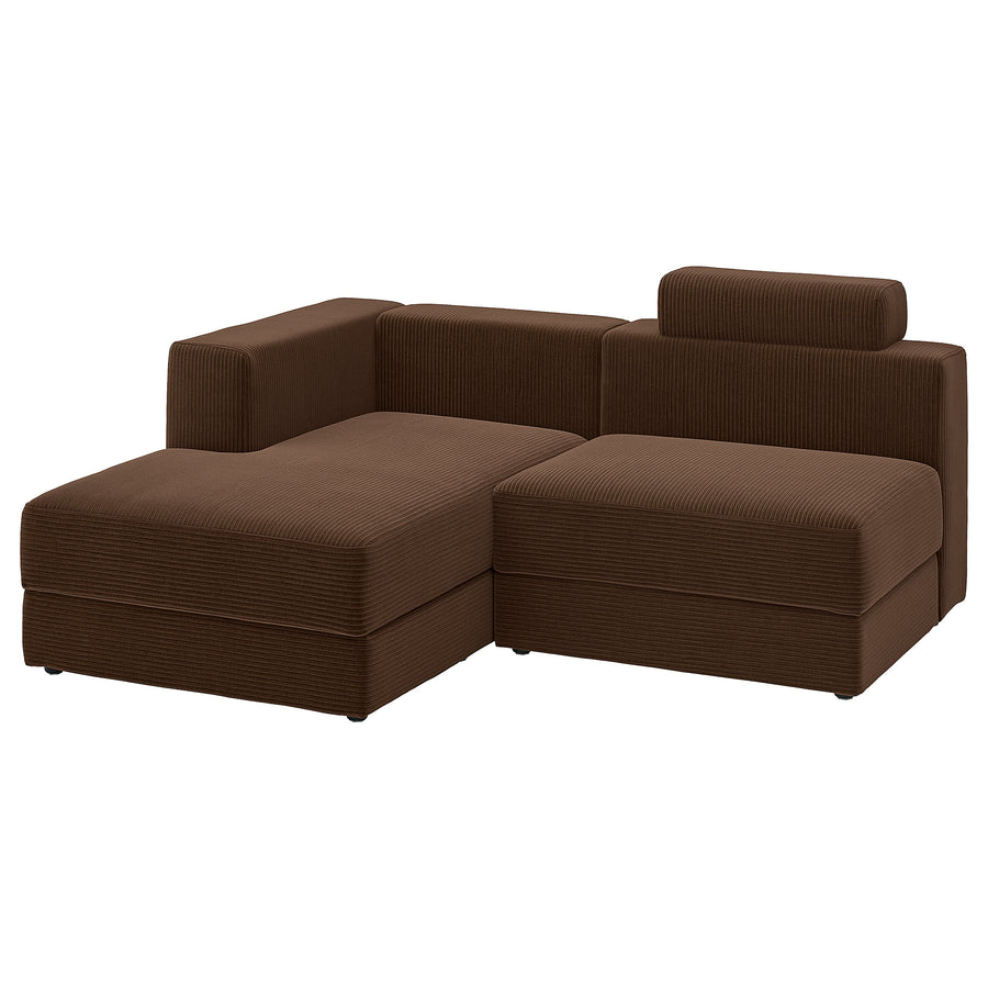 JÄTTEBO 2,5-seat mod sofa w chaise longue, left with headrest/Samsala dark brown, 190x87x160 cm