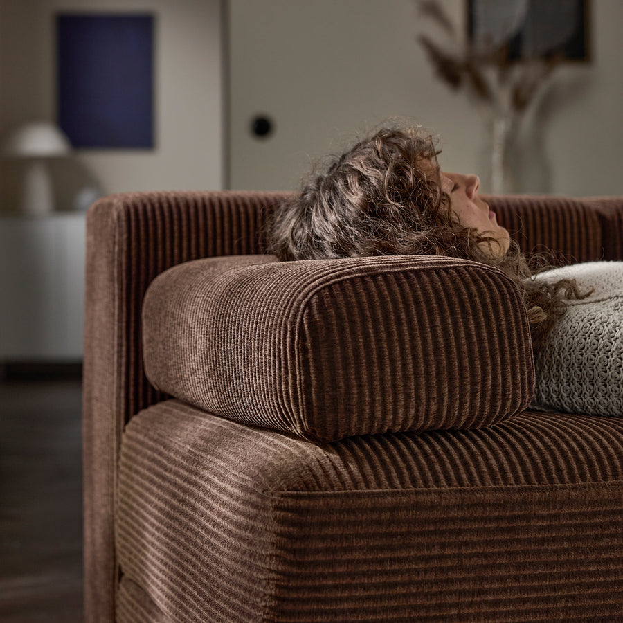 JÄTTEBO 2,5-seat mod sofa w chaise longue, left with headrest/Samsala dark brown, 190x87x160 cm