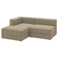 JÄTTEBO 2,5-seat mod sofa w chaise longue, left/Johanneshov brown-beige, 190x71x160 cm