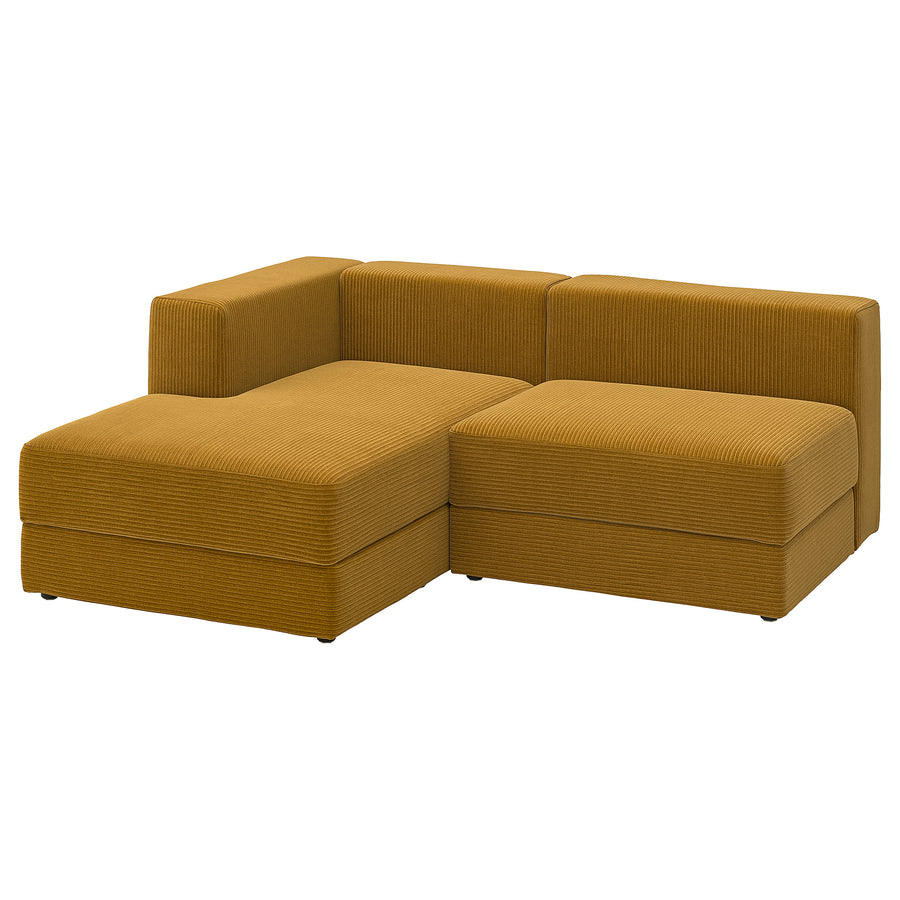 JÄTTEBO 2,5-seat mod sofa w chaise longue, left/Samsala yellow-brown, 190x71x160 cm