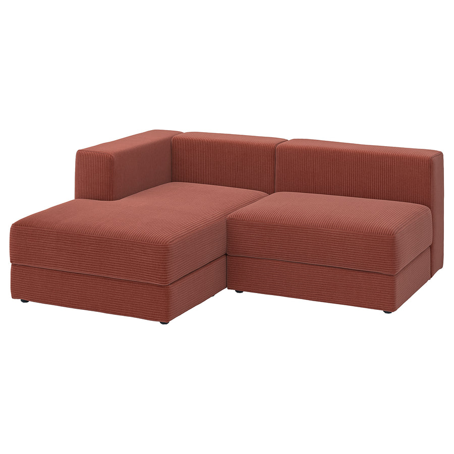 JÄTTEBO 2,5-seat mod sofa w chaise longue, left/Samsala brown-red, 190x71x160 cm