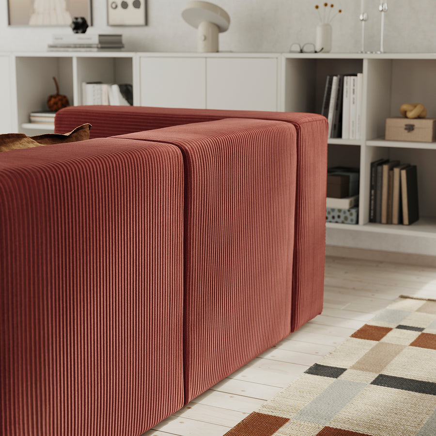 JÄTTEBO 2,5-seat mod sofa w chaise longue, left/Samsala brown-red, 190x71x160 cm
