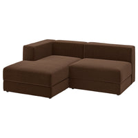 JÄTTEBO 2,5-seat mod sofa w chaise longue, left/Samsala dark brown, 190x71x160 cm