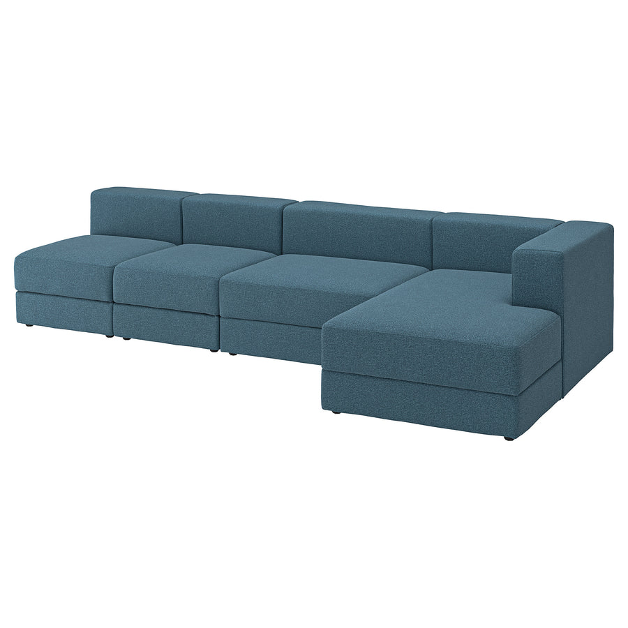 JÄTTEBO 4,5-seat mod sofa w chaise longue, right/Axvall dark grey-blue, 330x71x160 cm