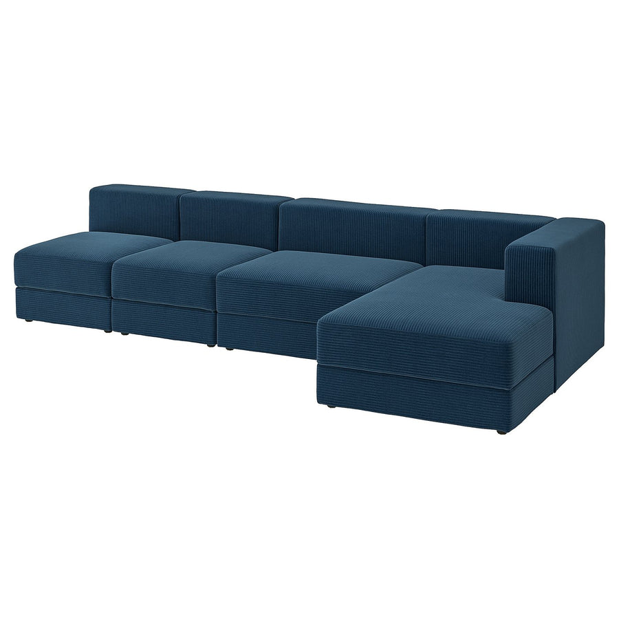 JÄTTEBO 4,5-seat mod sofa w chaise longue, right/Samsala dark blue, 330x71x160 cm