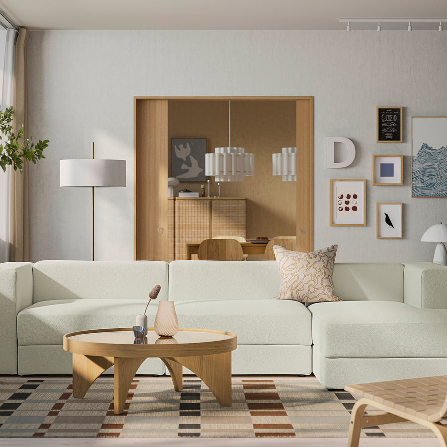 JÄTTEBO 4-seat mod sofa w chaise longue, right/Axvall off-white, 310x71x160 cm