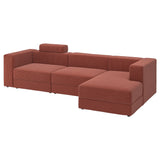JÄTTEBO 4-seat mod sofa w chaise longue, right with headrest/Samsala brown-red, 310x87x160 cm