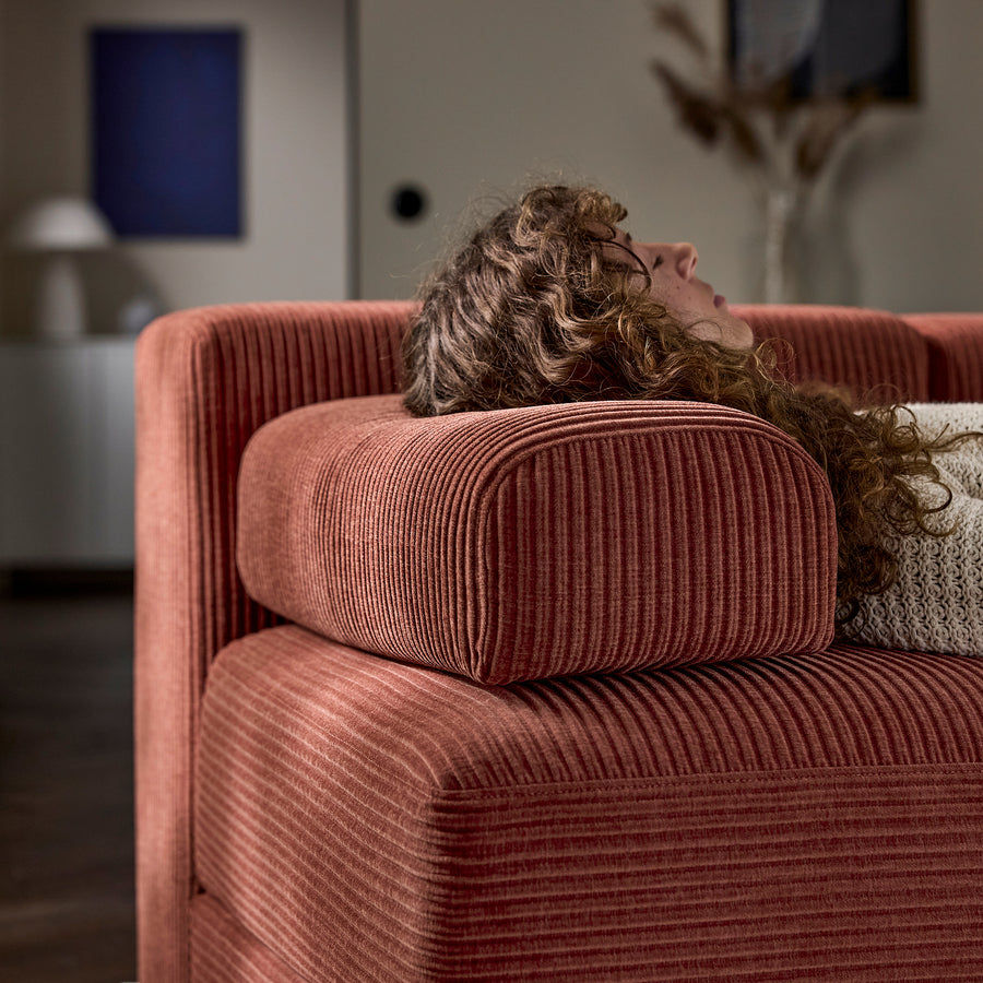 JÄTTEBO 4-seat mod sofa w chaise longue, right with headrest/Samsala brown-red, 310x87x160 cm