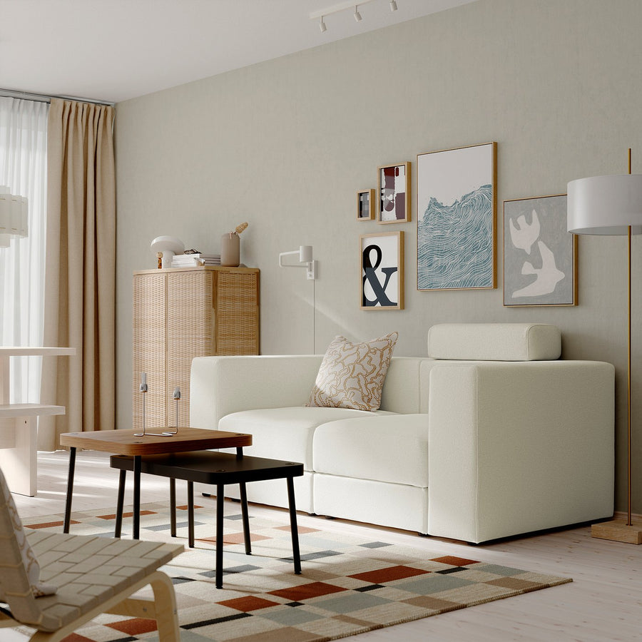 JÄTTEBO 2-seat modular sofa, with headrest/Axvall off-white, 190x87x95 cm