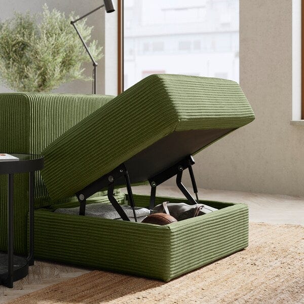 Ikea JÄTTEBO - 2-seater sectional sofa with headrest/Samsala dark yellow-green ,