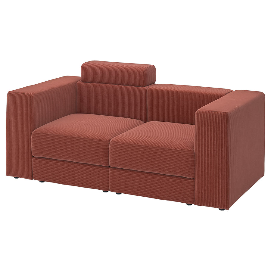 JÄTTEBO 2-seat modular sofa, with headrest/Samsala brown-red, 190x87x95 cm