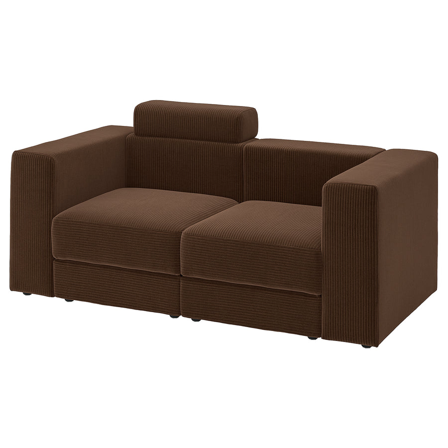 JÄTTEBO 2-seat modular sofa, with headrest/Samsala dark brown, 190x87x95 cm
