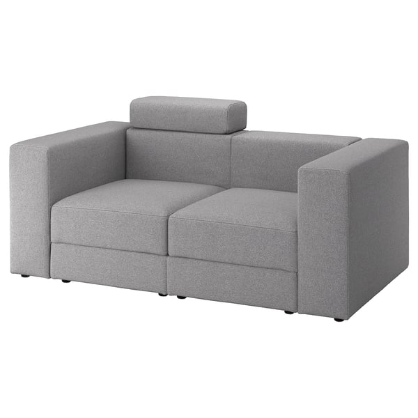 JÄTTEBO 2-seat modular sofa, with headrest/Tonerud grey, 190x87x95 cm