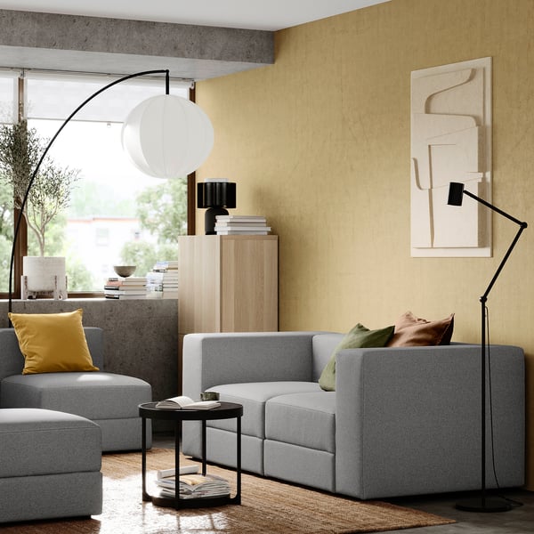 JÄTTEBO 2-seat modular sofa, Tonerud grey, 25x71x95 cm