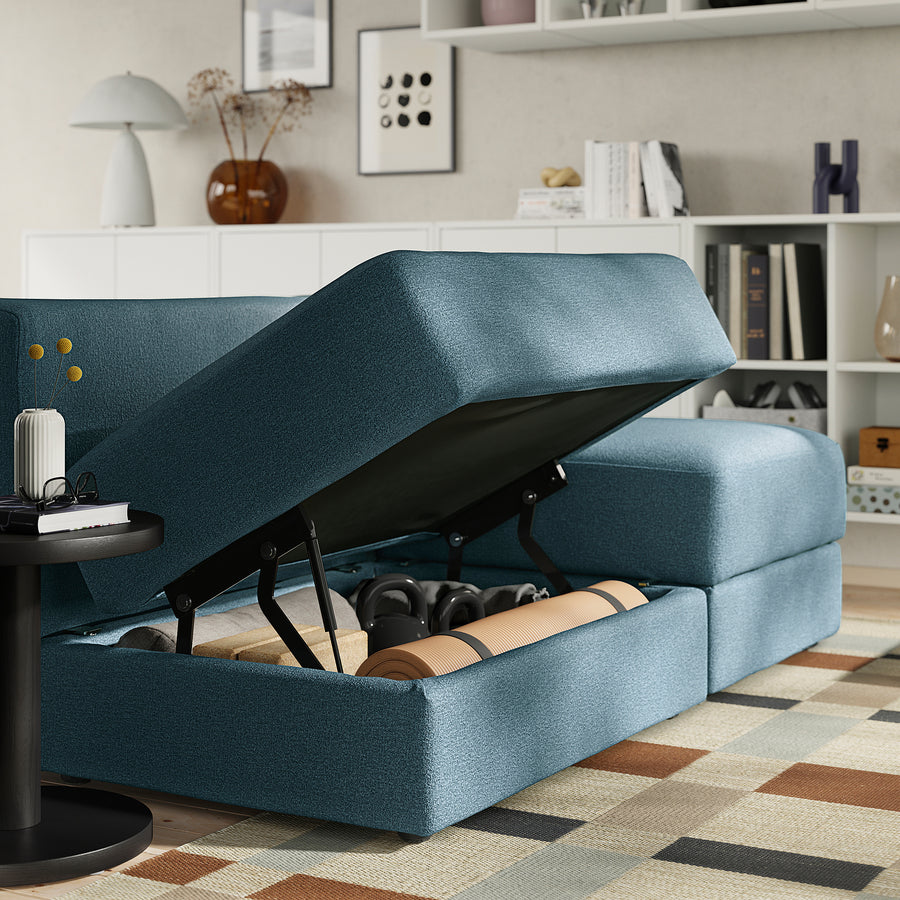 JÄTTEBO 4,5-seat modular sofa, Axvall dark grey-blue, 285x71x95 cm