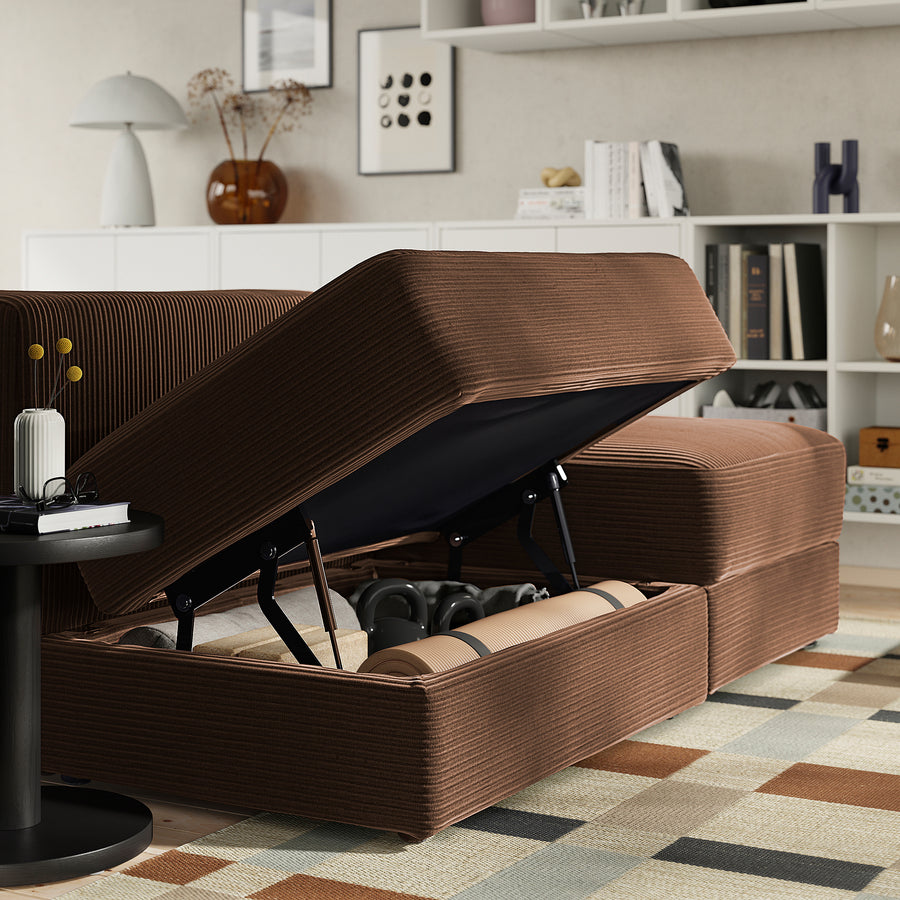 JÄTTEBO 4,5-seat modular sofa, Samsala dark brown, 285x71x95 cm