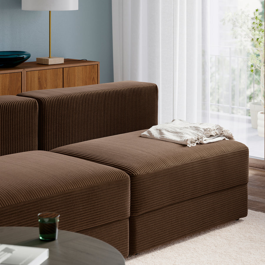 JÄTTEBO 4,5-seat modular sofa, Samsala dark brown, 285x71x95 cm