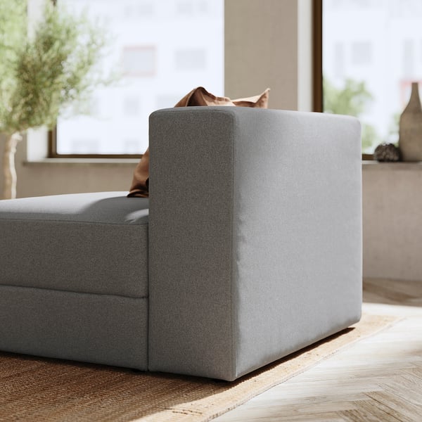 JÄTTEBO 1,5-seat module with storage, Tonerud grey, 95x71x95 cm