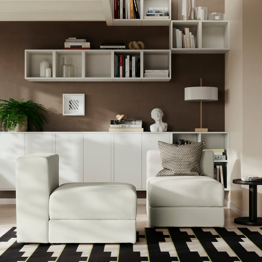 JÄTTEBO 1-seat module with storage, Axvall off-white, 70x71x95 cm