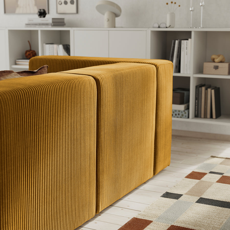 JÄTTEBO 1-seat module with storage, Samsala yellow-brown, 70x71x95 cm