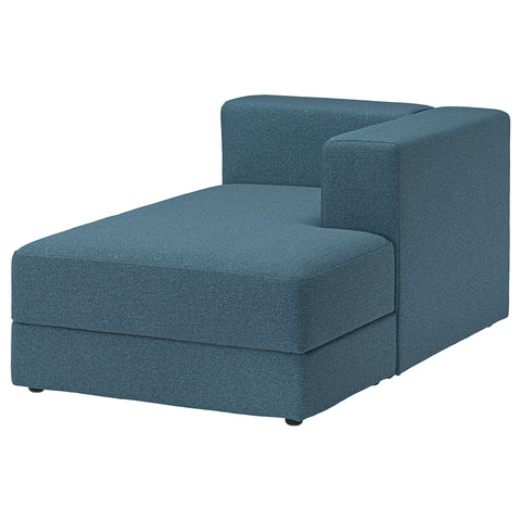 JÄTTEBO chaise longue module, right, with armrest/Axvall dark grey-blue, 95x71x160 cm