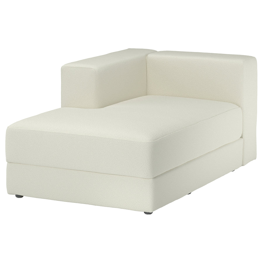 JÄTTEBO chaise longue module, left, with armrest/Axvall off-white, 95x71x160 cm