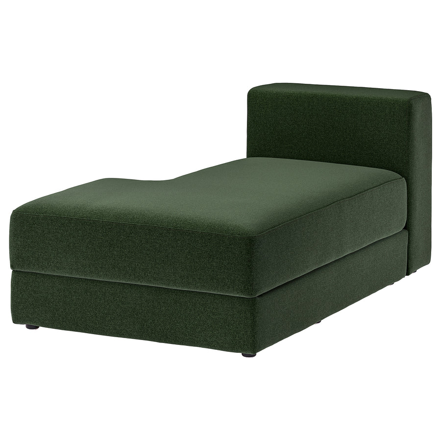JÄTTEBO chaise longue module, left, Johanneshov dark green, 95x71x160 cm