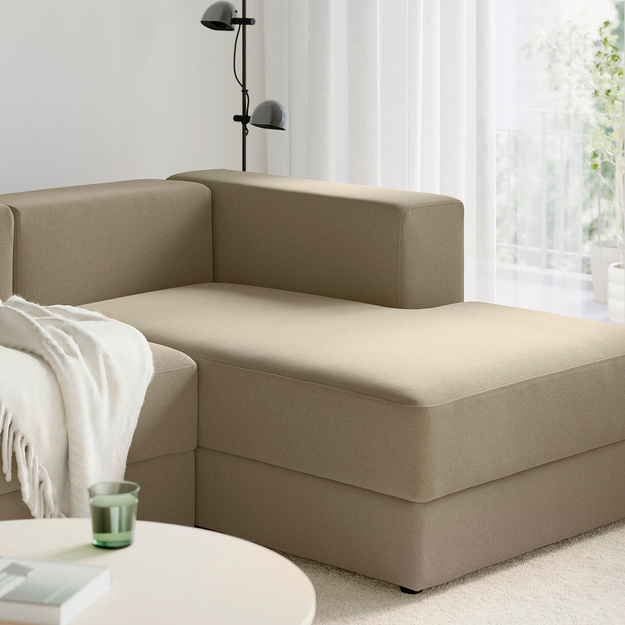 JÄTTEBO chaise longue modules, Johanneshov brown-beige, 229x71x160 cm